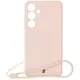 Silikonowe etui z pierścieniem magnetycznym Bizon Case Silicone Magnetic do Samsung Galaxy S25+ Plus / S24+ Plus jasnoróżowe