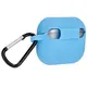 Silikonowe etui z karabińczykiem Bizon Case Headphone Silicone do Samsung Galaxy Buds 3 / 3 Pro niebieskie
