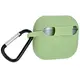 Silikonowe etui z karabińczykiem Bizon Case Headphone Silicone do Samsung Galaxy Buds 3 / 3 Pro jasnozielone
