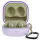 Etui Bizon Case Headphone Clear do Samsung Galaxy Buds Live / Pro / Buds2 / Buds2 Pro / Buds FE przezroczysto-fioletowe