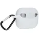 Silikonowe etui z karabińczykiem Bizon Case Headphone Silicone do Samsung Galaxy Buds 3 / 3 Pro białe
