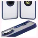 Etui z uchwytem na palec Bizon Case Hybrid Ring do Samsung Galaxy A36 5G przydymione z granatową ramką