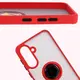 Etui z uchwytem na palec Bizon Case Hybrid Ring do Samsung Galaxy A36 5G przydymione z czerwoną ramką