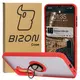 Etui z uchwytem na palec Bizon Case Hybrid Ring do Samsung Galaxy A26 5G przydymione z czerwoną ramką