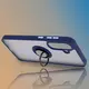 Etui z uchwytem na palec Bizon Case Hybrid Ring do Samsung Galaxy A36 5G przydymione z granatową ramką