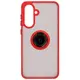 Etui z uchwytem na palec Bizon Case Hybrid Ring do Samsung Galaxy A36 5G przydymione z czerwoną ramką