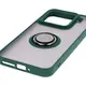 Etui z uchwytem na palec Bizon Case Hybrid Ring do Xiaomi 15 przydymione z ciemnozieloną ramką