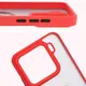 Etui z uchwytem na palec Bizon Case Hybrid Ring do Xiaomi 15 przydymione z czerwoną ramką