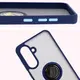 Etui z uchwytem na palec Bizon Case Hybrid Ring do Samsung Galaxy A36 5G przydymione z granatową ramką