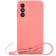 Silikonowe etui z pierścieniem magnetycznym Bizon Case Silicone Magnetic Sq do Samsung Galaxy A26 5G brudnoróżowe