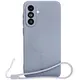 Silikonowe etui z pierścieniem magnetycznym Bizon Case Silicone Magnetic Sq do Samsung Galaxy A36 5G szare
