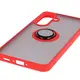 Etui z uchwytem na palec Bizon Case Hybrid Ring do Samsung Galaxy A36 5G przydymione z czerwoną ramką