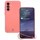 Silikonowe etui z pierścieniem magnetycznym Bizon Case Silicone Magnetic Sq do Samsung Galaxy A36 5G brudnoróżowe