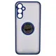 Etui z uchwytem na palec Bizon Case Hybrid Ring do Samsung Galaxy M14 5G przydymione z granatową ramką