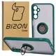 Etui z uchwytem na palec Bizon Case Hybrid Ring do Samsung Galaxy M14 5G przydymione z ciemnozieloną ramką