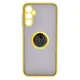 Etui z uchwytem na palec Bizon Case Hybrid Ring do Samsung Galaxy M14 5G przydymione z żółtą ramką