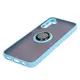 Etui z uchwytem na palec Bizon Case Hybrid Ring do Samsung Galaxy M14 5G przydymione z jasnoniebieską ramką