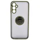 Etui z uchwytem na palec Bizon Case Hybrid Ring do Samsung Galaxy M14 5G przydymione z zieloną ramką