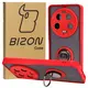 Etui z uchwytem na palec Bizon Case Hybrid Ring do Xiaomi 13 Ultra przydymione z czerwoną ramką