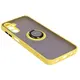 Etui z uchwytem na palec Bizon Case Hybrid Ring do Samsung Galaxy M14 5G przydymione z żółtą ramką