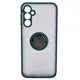 Etui z uchwytem na palec Bizon Case Hybrid Ring do Samsung Galaxy M14 5G przydymione z ciemnozieloną ramką