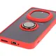 Etui z uchwytem na palec Bizon Case Hybrid Ring do Honor Magic7 Pro przydymione z czerwoną ramką