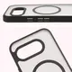 Etui z pierścieniem magnetycznym Bizon Case MatteO do Google Pixel 9a półprzezroczyste z czarną ramką