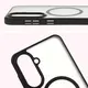 Etui z pierścieniem magnetycznym Bizon Case MatteO do Samsung Galaxy A56 5G półprzezroczyste z czarną ramką
