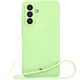 Silikonowe etui z pierścieniem magnetycznym Bizon Case Silicone Magnetic Sq do Samsung Galaxy A56 5G jasnozielone