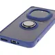 Etui z uchwytem na palec Bizon Case Hybrid Ring do Honor Magic7 Pro przydymione z granatową ramką