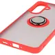 Etui z uchwytem na palec Bizon Case Hybrid Ring do Samsung Galaxy A36 5G / A56 5G przydymione z czerwoną ramką