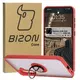 Etui z uchwytem na palec Bizon Case Hybrid Ring do Samsung Galaxy A36 5G / A56 5G przydymione z czerwoną ramką