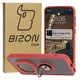 Etui z uchwytem na palec Bizon Case Hybrid Ring do Honor Magic7 Pro przydymione z czerwoną ramką