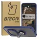 Etui z uchwytem na palec Bizon Case Hybrid Ring do Honor Magic7 Pro przydymione z granatową ramką