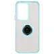 Etui z uchwytem na palec Bizon Case Hybrid Ring do Honor 200 Lite przydymione z jasnoniebieską ramką
