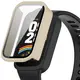 Etui ze szkłem do zegarka Bizon Case+Glass Watch do Xiaomi Smart Band 9 Active / Redmi Smart Band 3 beżowe