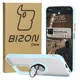 Etui z uchwytem na palec Bizon Case Hybrid Ring do Honor 200 Lite przydymione z jasnoniebieską ramką