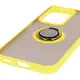 Etui z uchwytem na palec Bizon Case Hybrid Ring do Honor 200 Lite przydymione z żółtą ramką