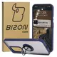 Etui z uchwytem na palec Bizon Case Hybrid Ring do Honor 200 Lite przydymione z granatową ramką