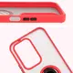 Etui z uchwytem na palec Bizon Case Hybrid Ring do Honor 200 Lite przydymione z czerwoną ramką