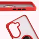 Etui z uchwytem na palec Bizon Case Hybrid Ring do Xiaomi Poco X7 Pro przydymione z czerwoną ramką