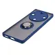 Etui z uchwytem na palec Bizon Case Hybrid Ring do Honor Magic5 Lite przydymione z granatową ramką