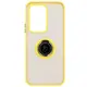 Etui z uchwytem na palec Bizon Case Hybrid Ring do Honor 200 Lite przydymione z żółtą ramką