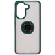 Etui z uchwytem na palec Bizon Case Hybrid Ring do Xiaomi Poco X7 Pro przydymione z ciemnozieloną ramką