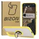 Etui z uchwytem na palec Bizon Case Hybrid Ring do Honor 200 Lite przydymione z żółtą ramką