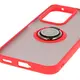 Etui z uchwytem na palec Bizon Case Hybrid Ring do Honor 200 Lite przydymione z czerwoną ramką