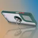Etui z uchwytem na palec Bizon Case Hybrid Ring do Motorola Moto G15 / G15 Power przydymione z ciemnozieloną ramką