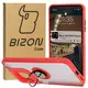 Etui z uchwytem na palec Bizon Case Hybrid Ring do Motorola Moto G15 / G15 Power przydymione z czerwoną ramką