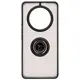 Etui z uchwytem na palec Bizon Case Hybrid Ring do Honor Magic7 Lite przydymione z czarną ramką
