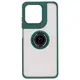 Etui z uchwytem na palec Bizon Case Hybrid Ring do Motorola Moto G15 / G15 Power przydymione z ciemnozieloną ramką